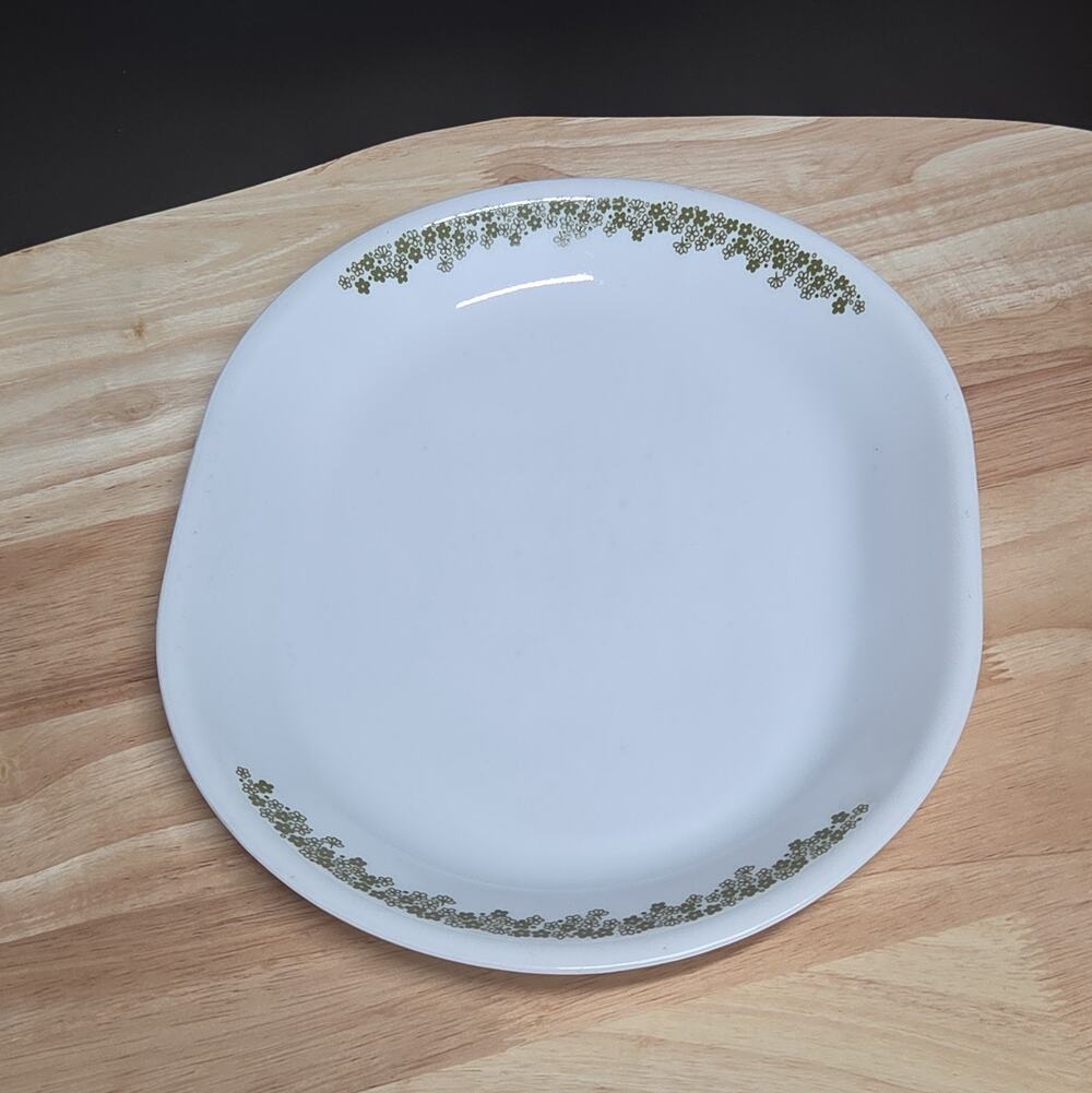 Corelle Oval Spring Blossom Green Serving Platter 12in Crazy Daisy Corning